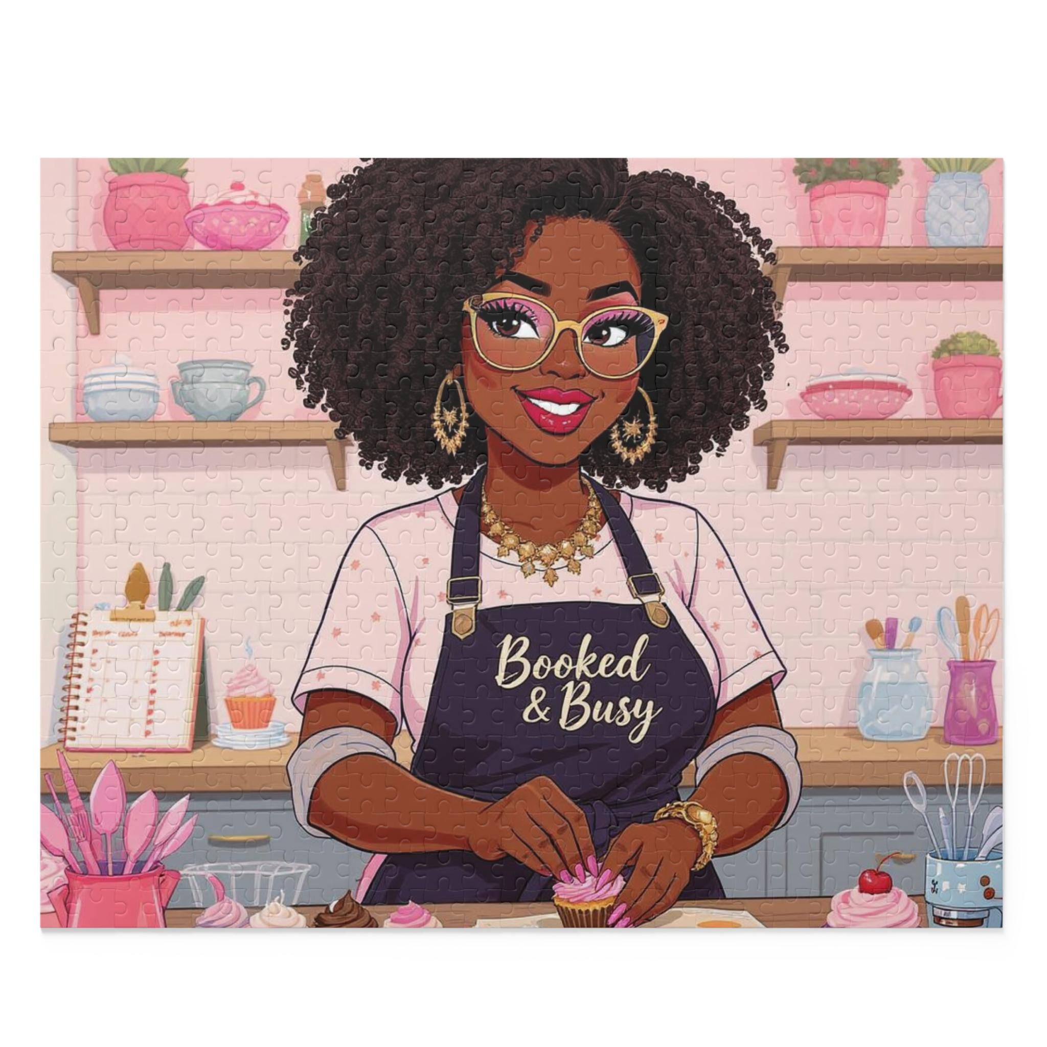 African American Woman Baking Jigsaw Puzzle: Afro-Centric Gift