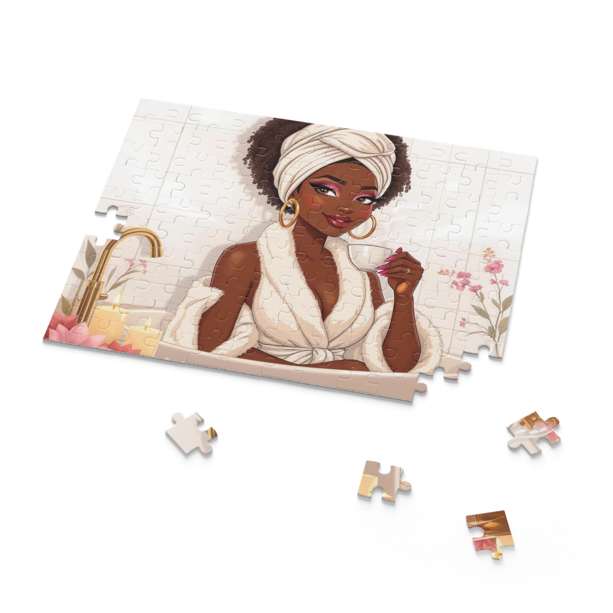Relaxing Bath Jigsaw Puzzle: Mindful Self-Care Gift