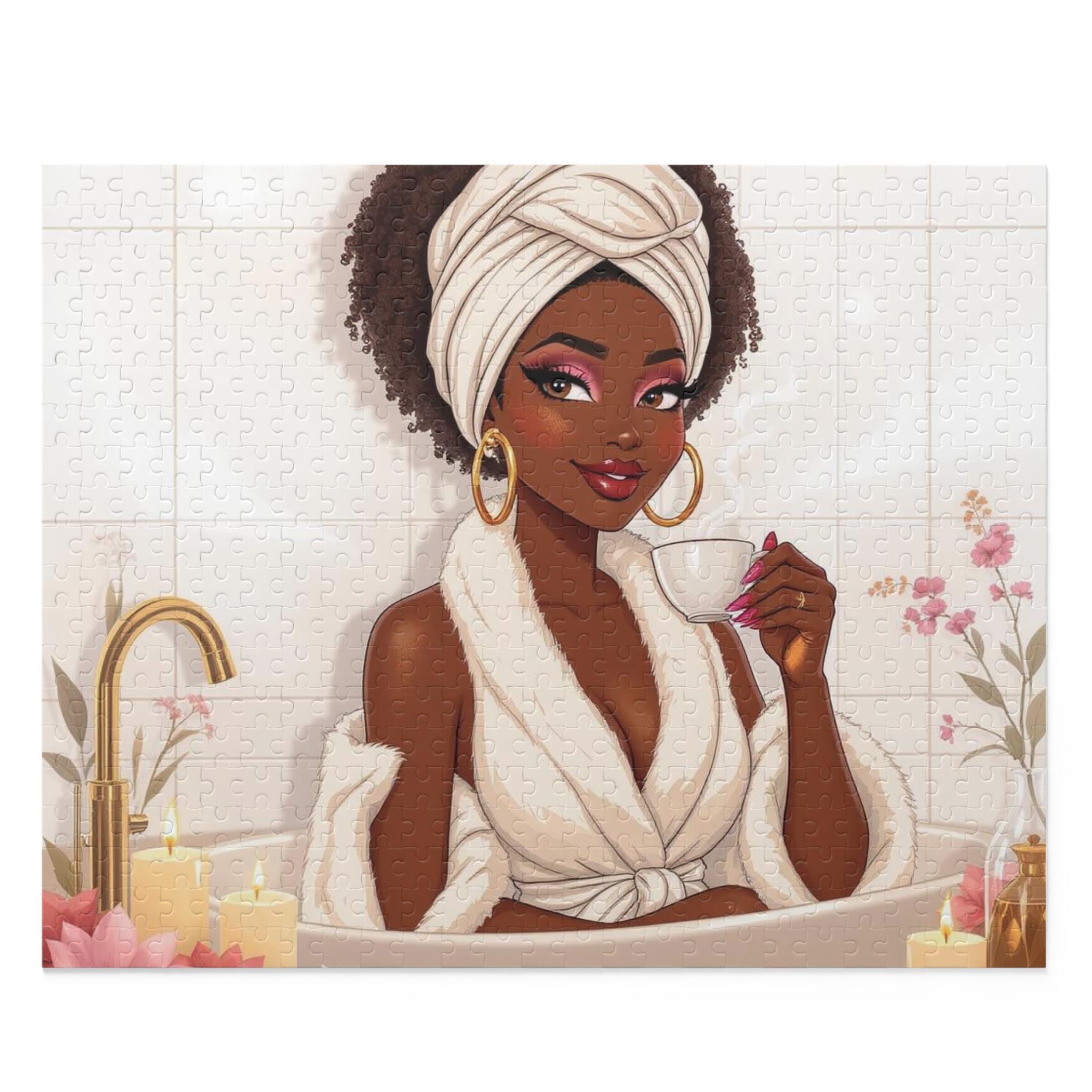 Relaxing Bath Jigsaw Puzzle: Mindful Self-Care Gift