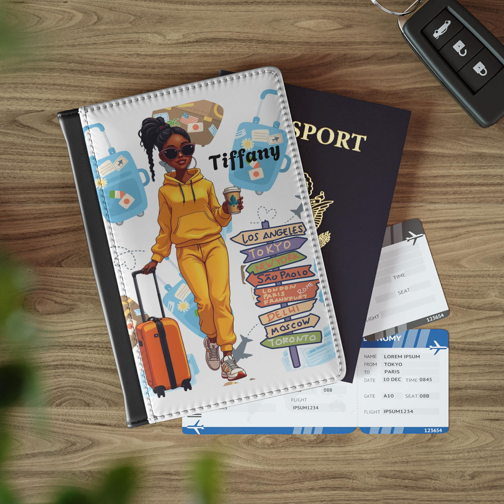 Wanderlust Passport Cover: Faux Leather Travel Document Holder