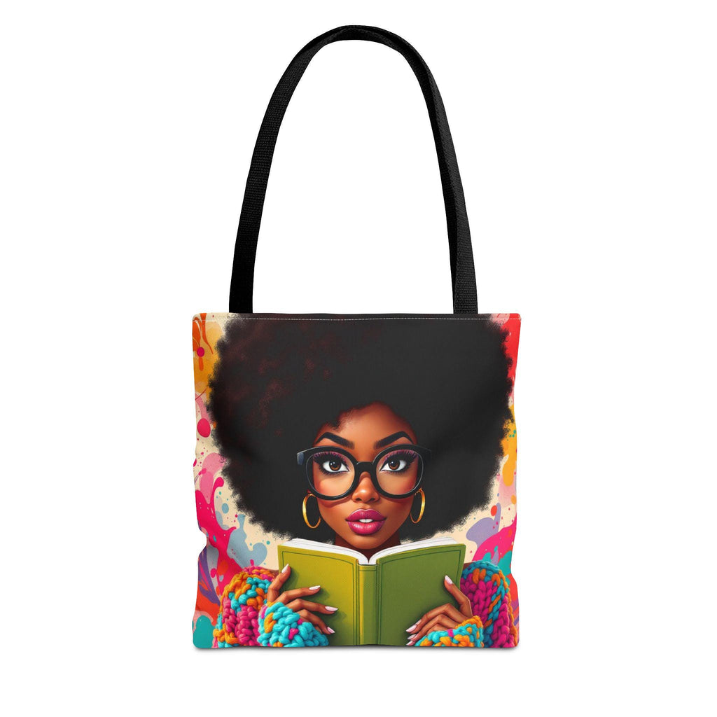 Colorful Reader Tote Bag: Black Woman Art, Literary Gift