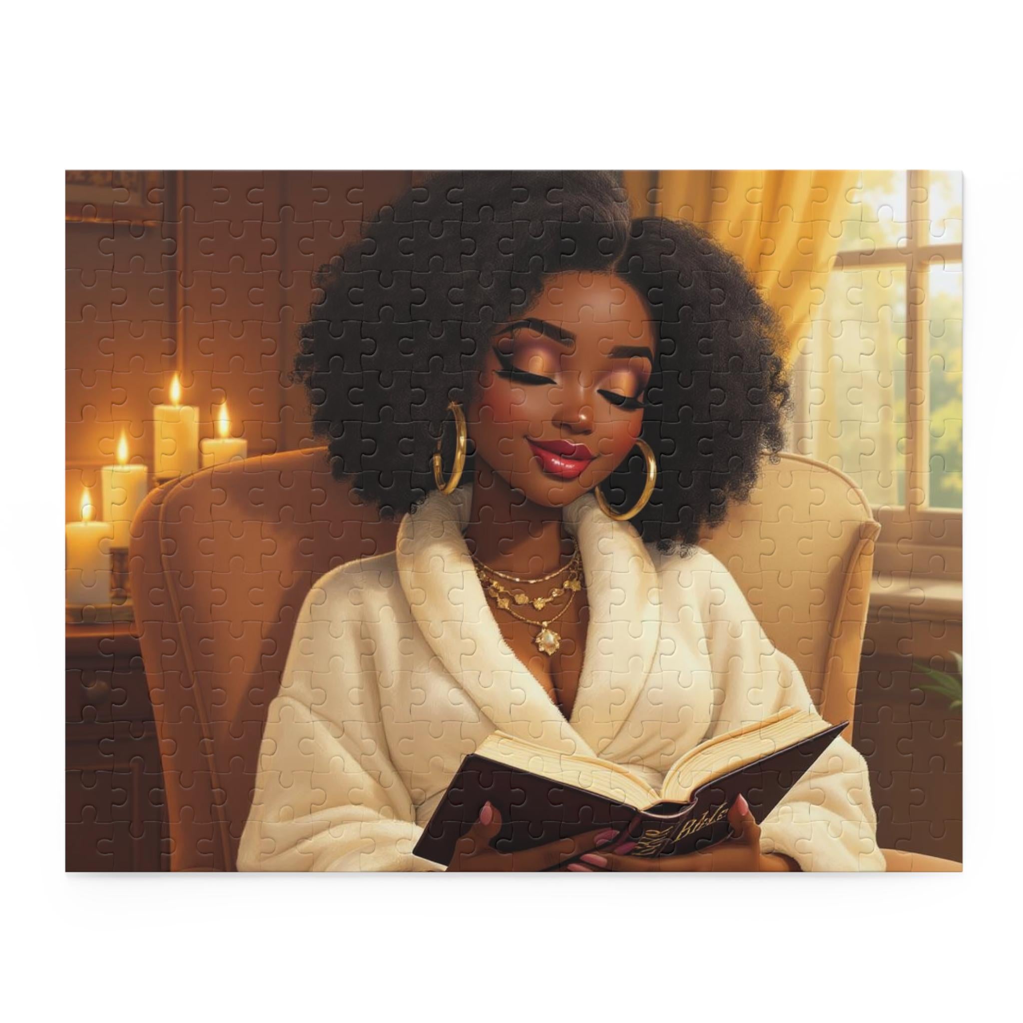 Cozy Reading Scene Puzzle: Vibrant Colors, 120-500 Piece Options