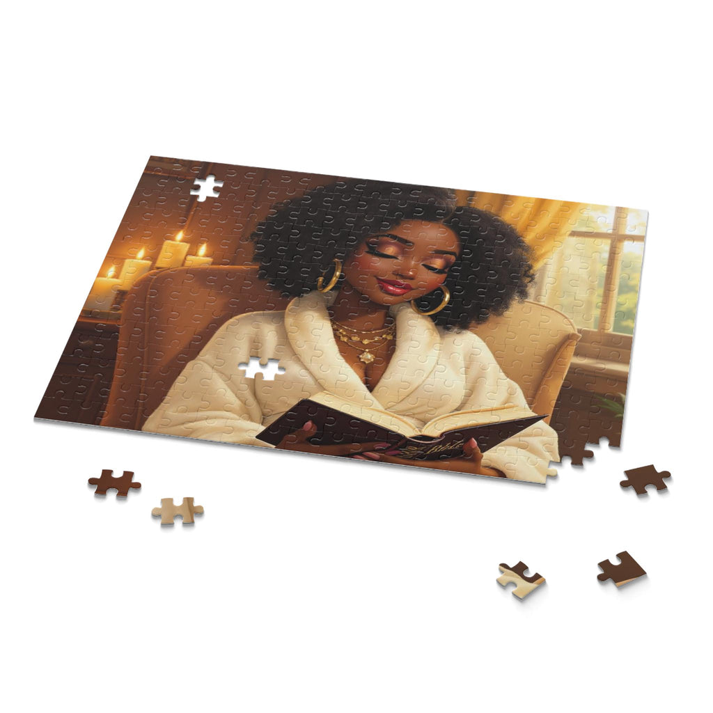 Cozy Reading Scene Puzzle: Vibrant Colors, 120-500 Piece Options