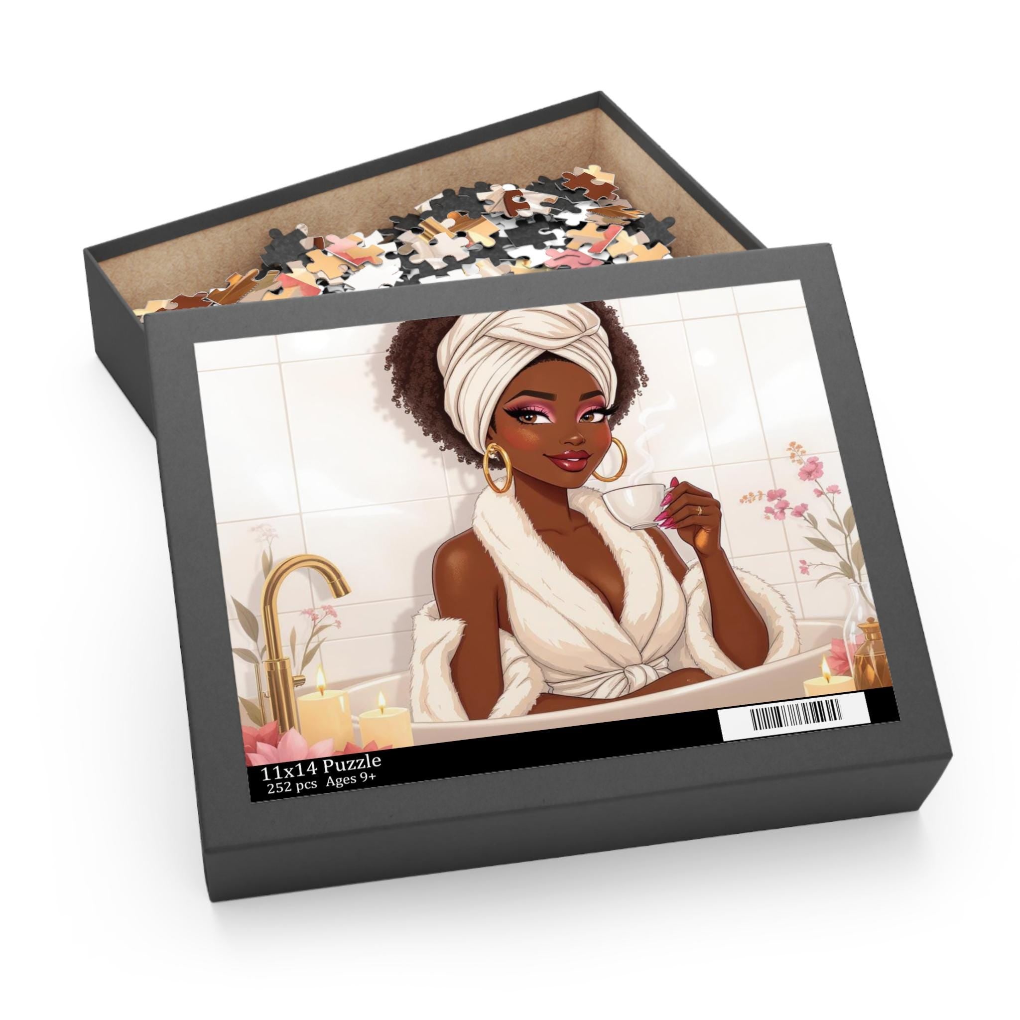 Relaxing Bath Jigsaw Puzzle: Mindful Self-Care Gift