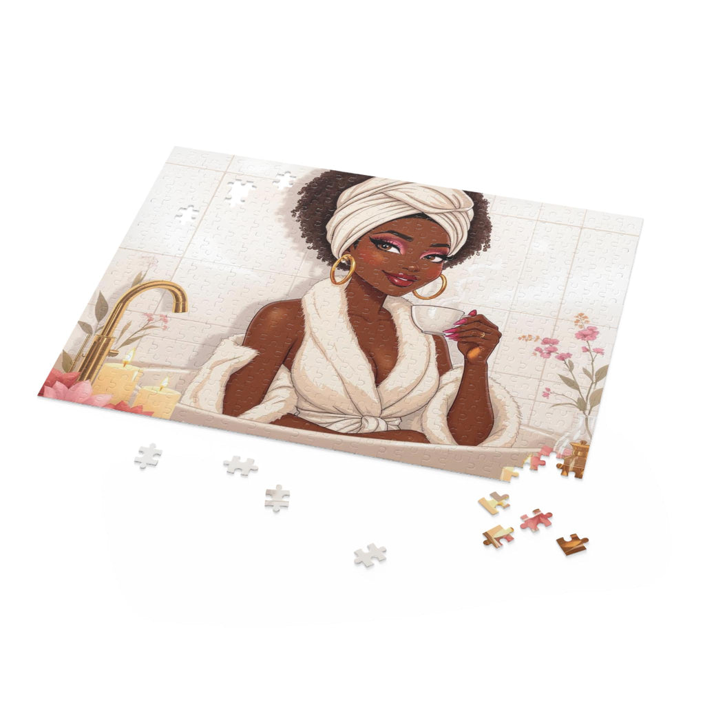 Relaxing Bath Jigsaw Puzzle: Mindful Self-Care Gift