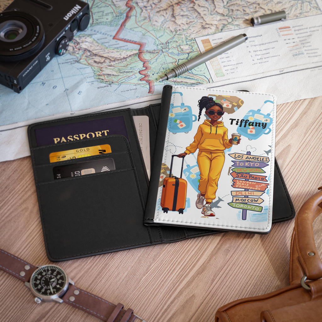 Wanderlust Passport Cover: Faux Leather Travel Document Holder