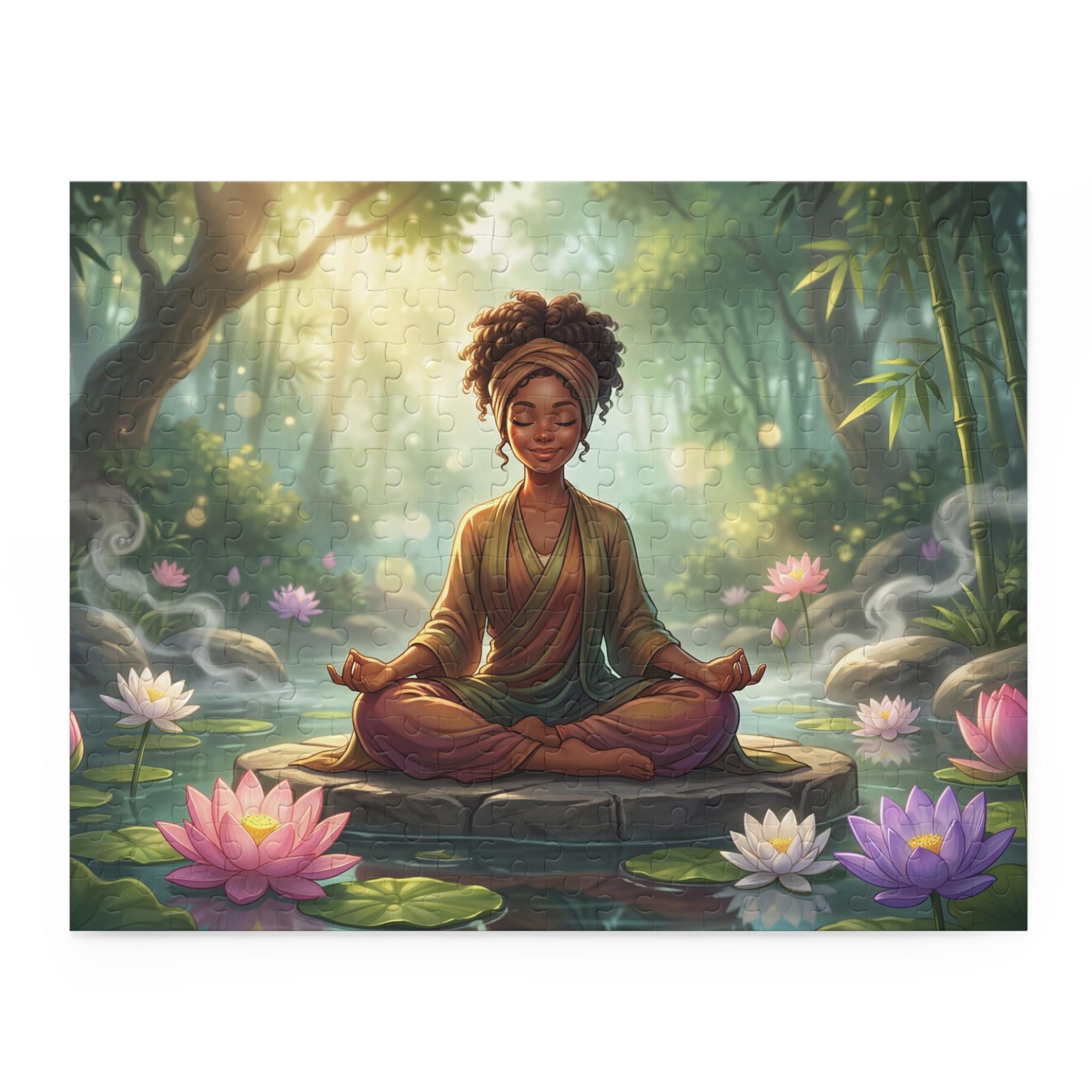 Meditating Woman Lotus Pond Puzzle