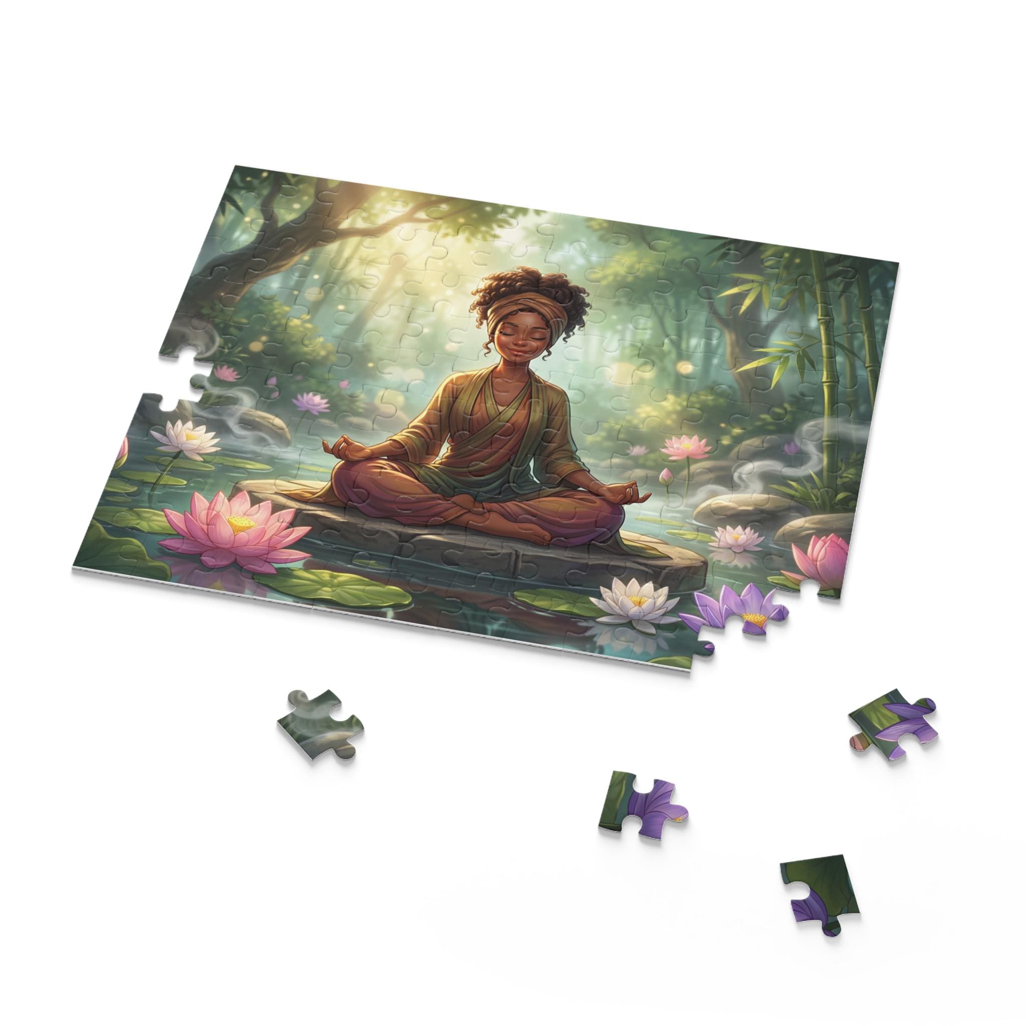 Meditating Woman Lotus Pond Puzzle