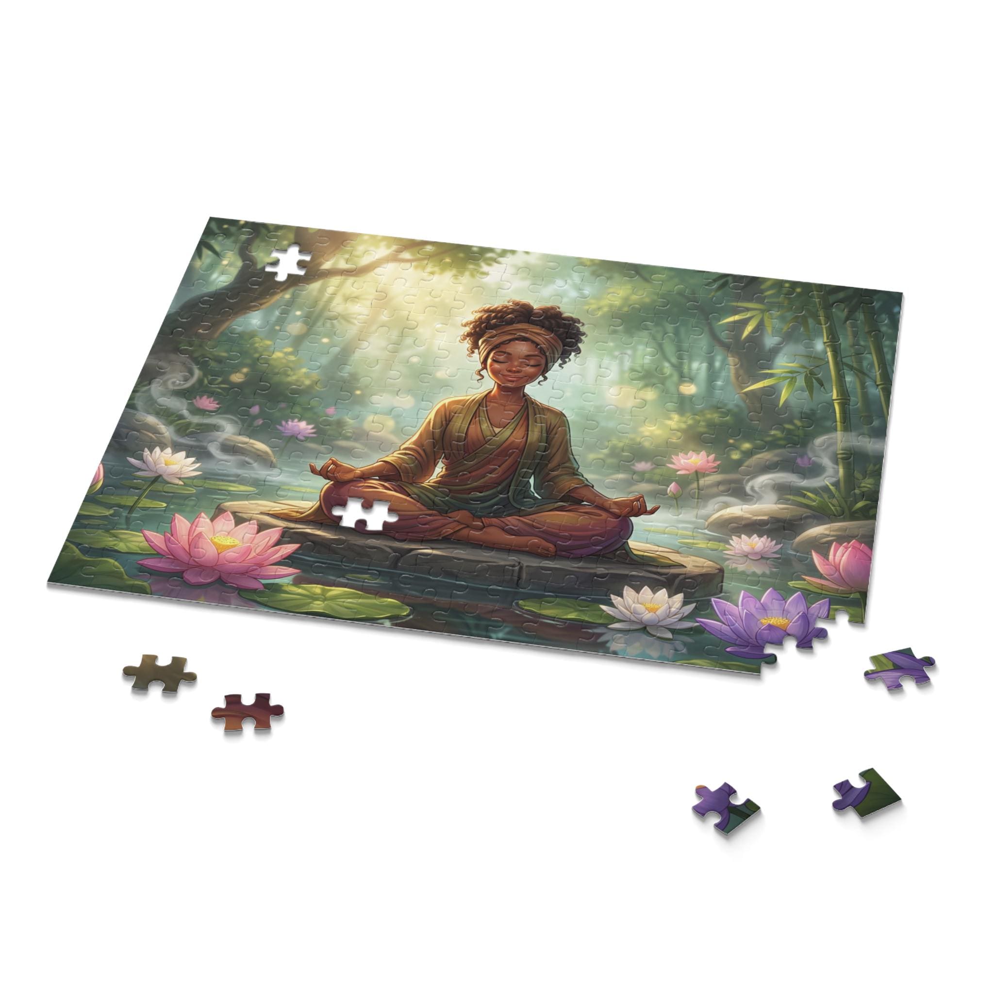 Meditating Woman Lotus Pond Puzzle