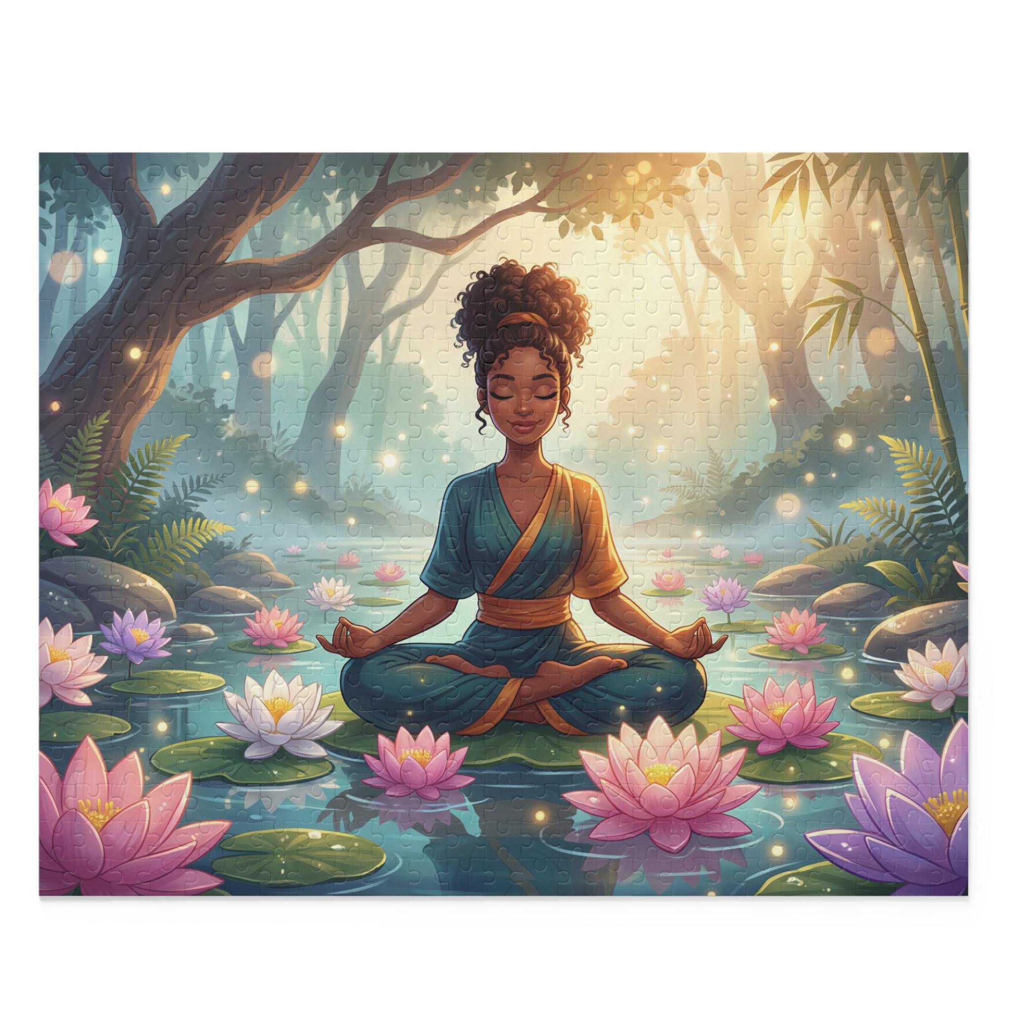 Serene Woman Lotus Pond Puzzle