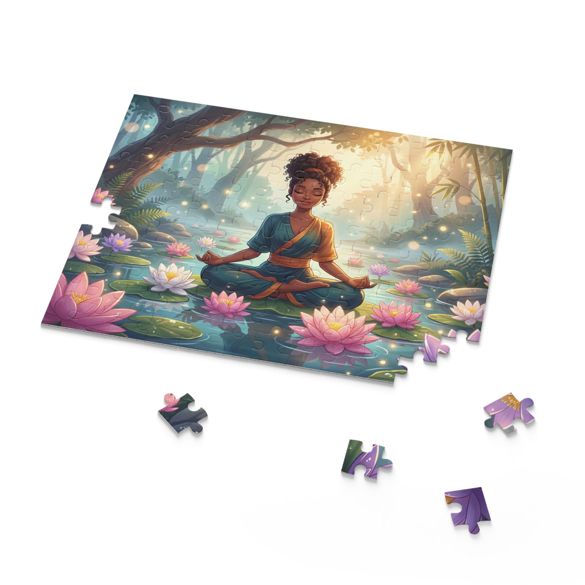 Serene Woman Lotus Pond Puzzle