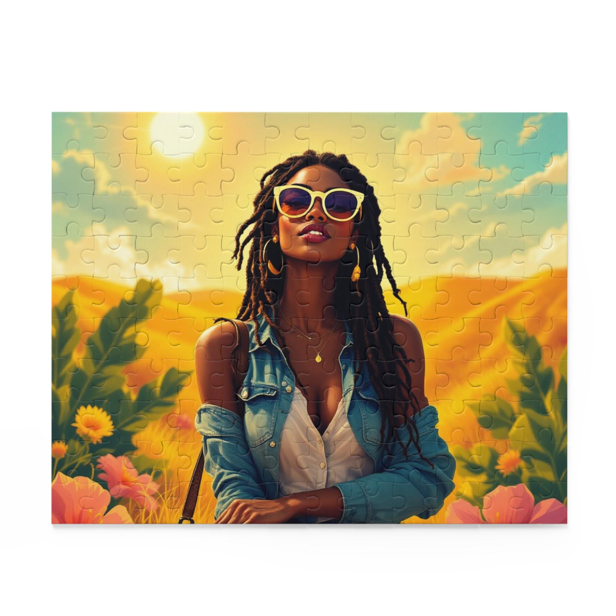 Sunflower Field Woman Puzzle | 120/252/500 Piece Jigsaw