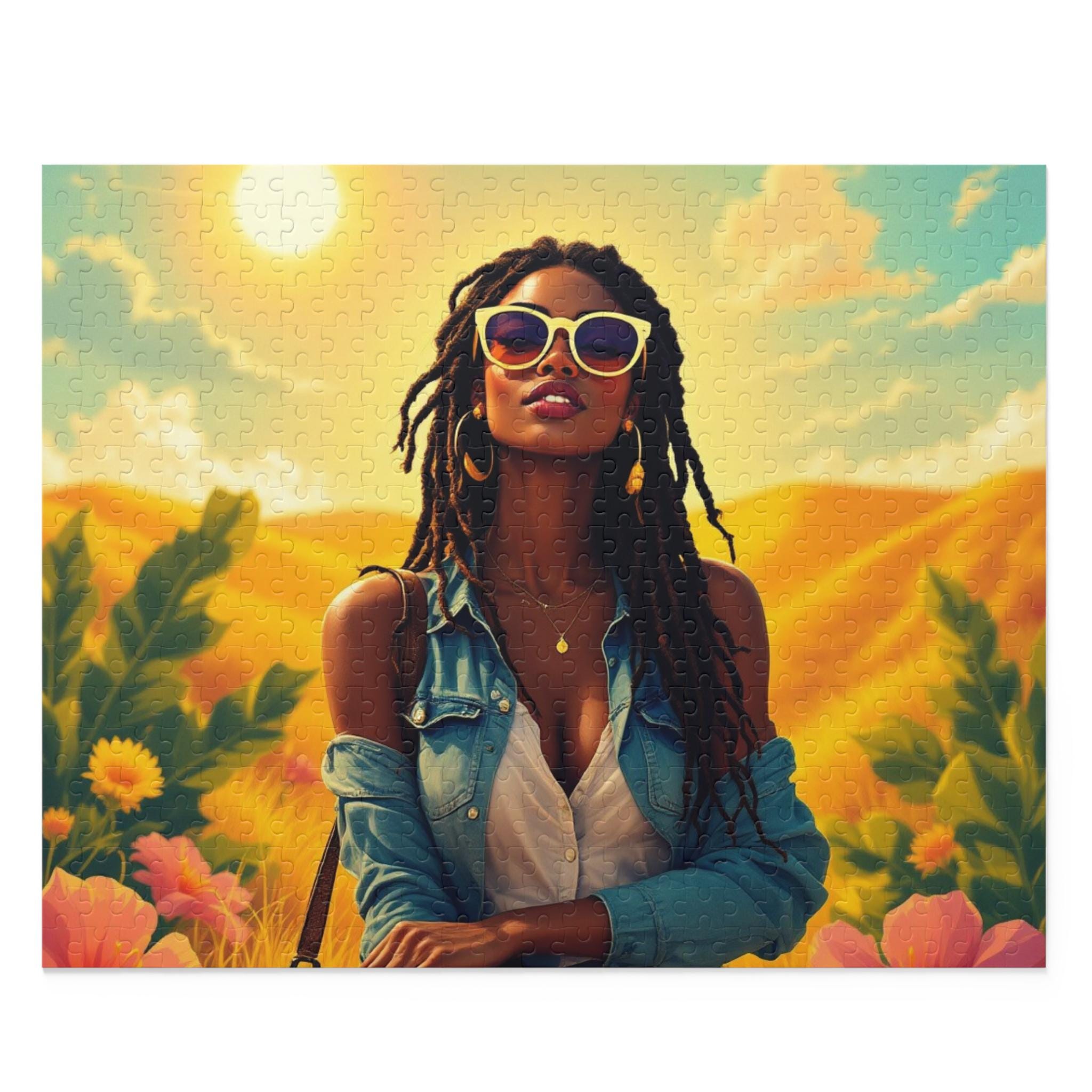 Sunflower Field Woman Puzzle | 120/252/500 Piece Jigsaw