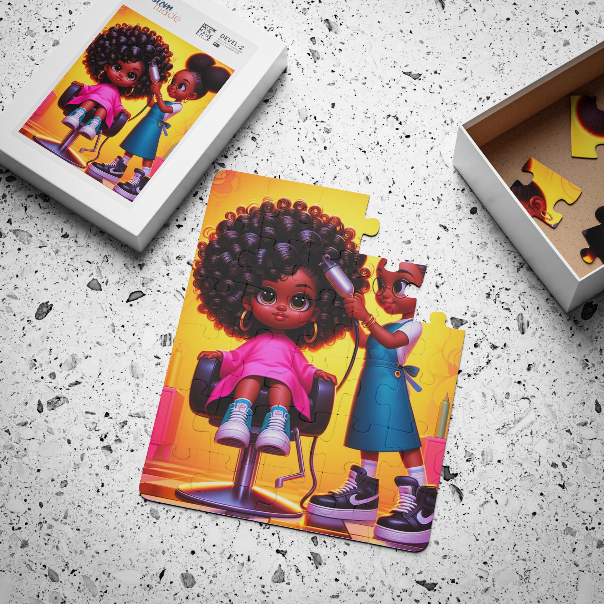 Black Girl Hair Salon Puzzle 30-Piece Kids Puzzle | African American Girls