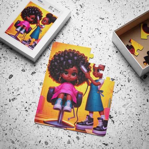 Black Girl Hair Salon Puzzle 30-Piece Kids Puzzle | African American Girls