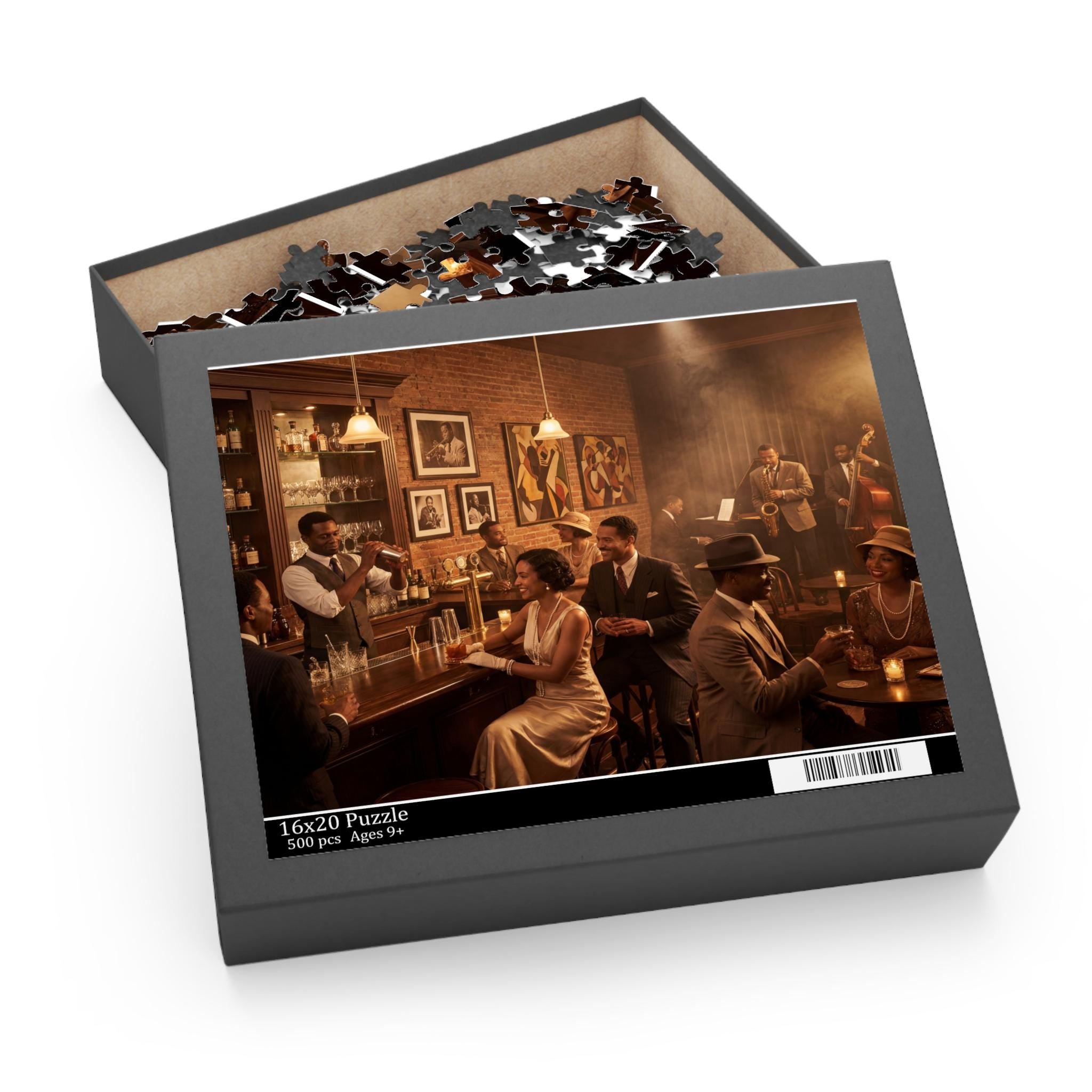 Vintage Jazz Club Scene Puzzle 500-Piece | Retro Bar Night Puzzle
