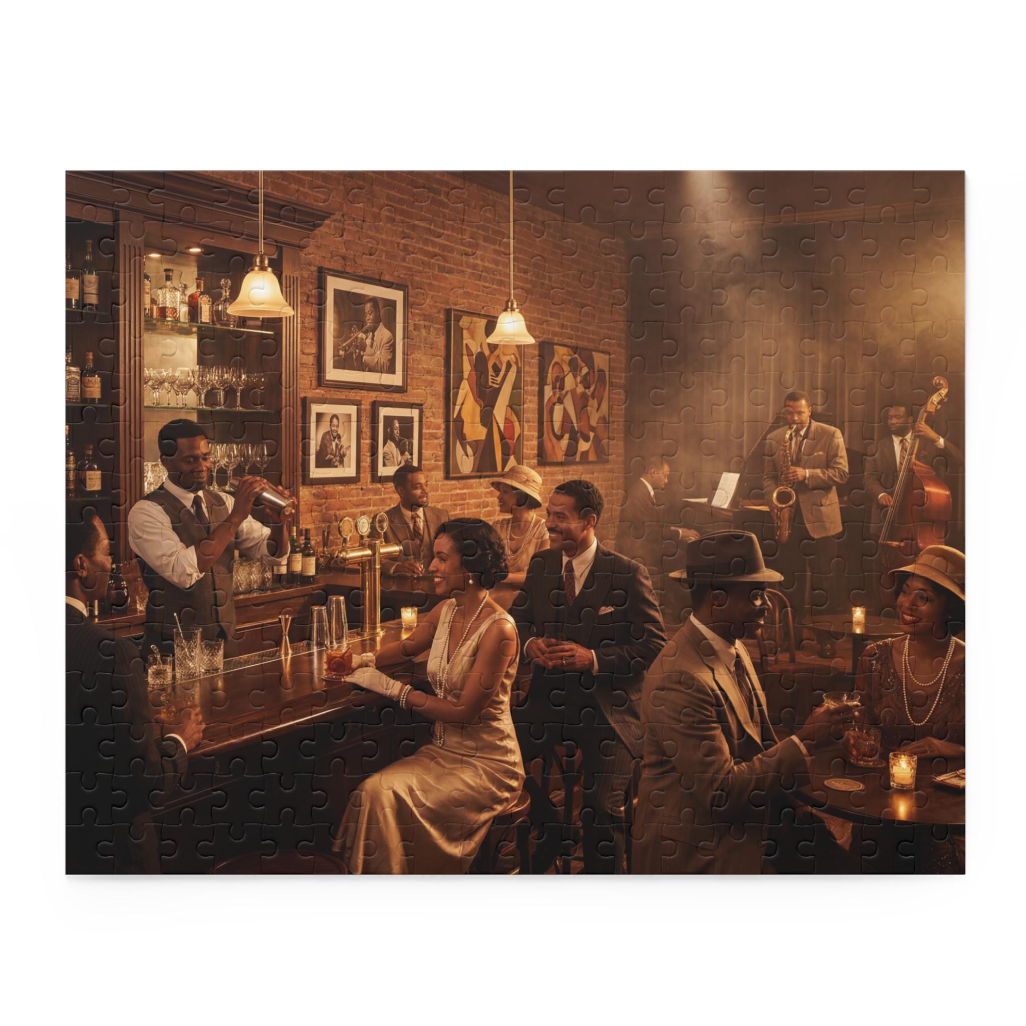 Vintage Jazz Club Scene Puzzle 500-Piece | Retro Bar Night Puzzle