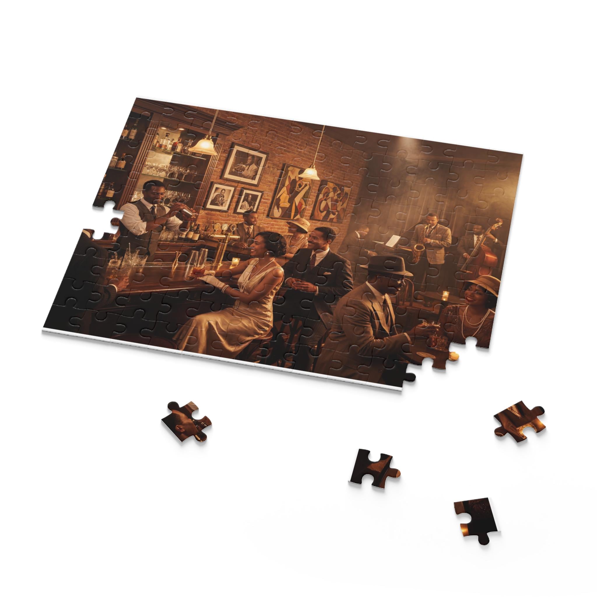 Vintage Jazz Club Scene Puzzle 500-Piece | Retro Bar Night Puzzle