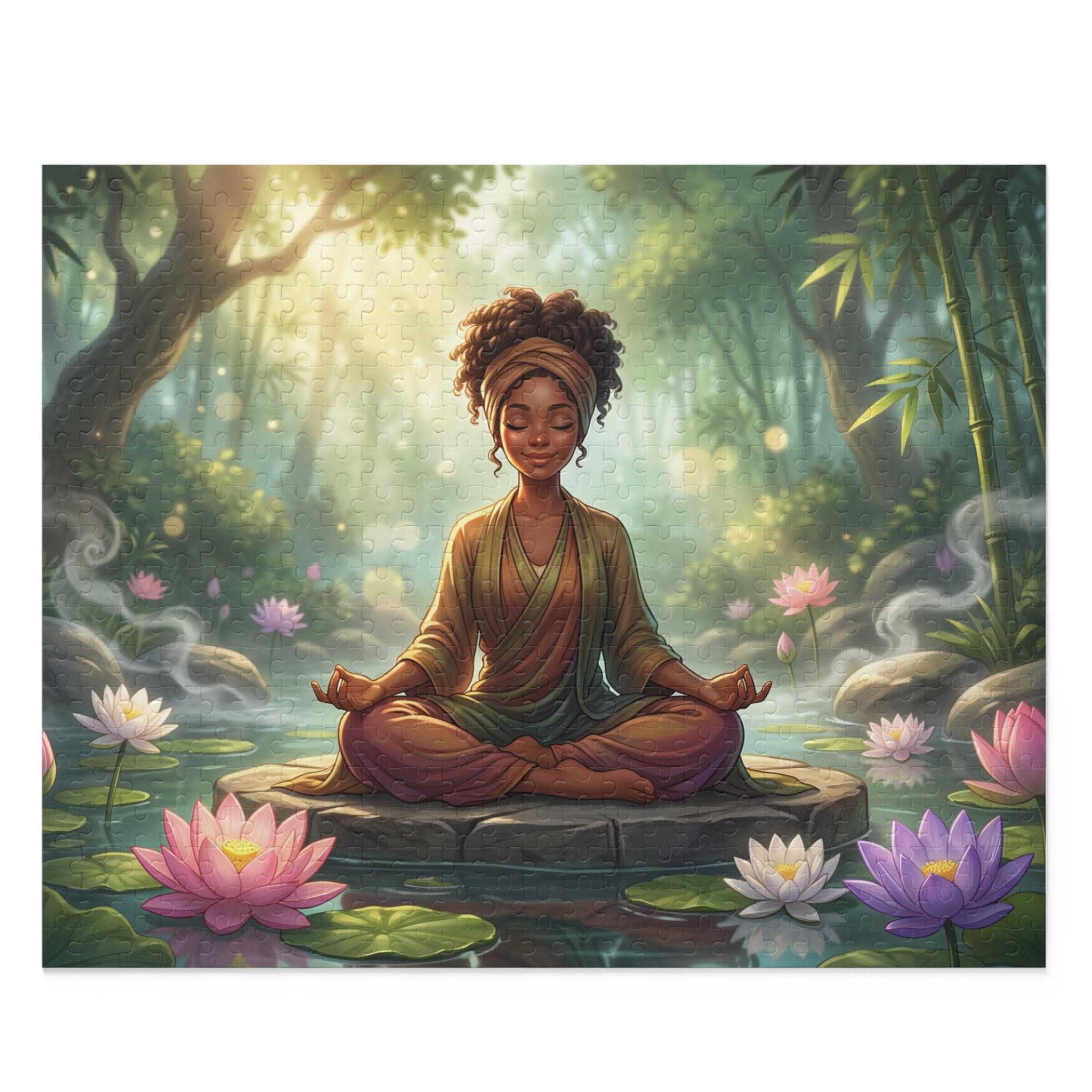 Meditating Woman Lotus Pond Puzzle
