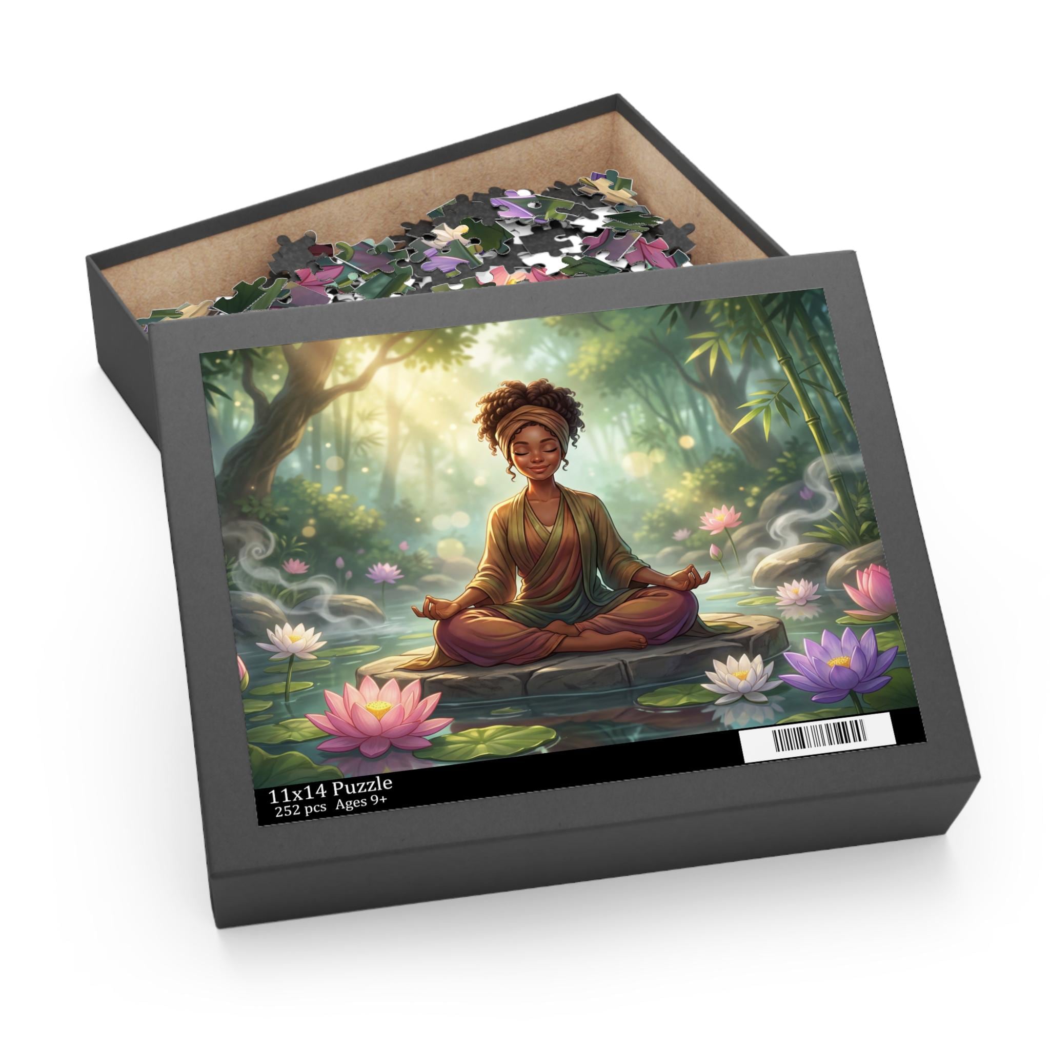 Meditating Woman Lotus Pond Puzzle