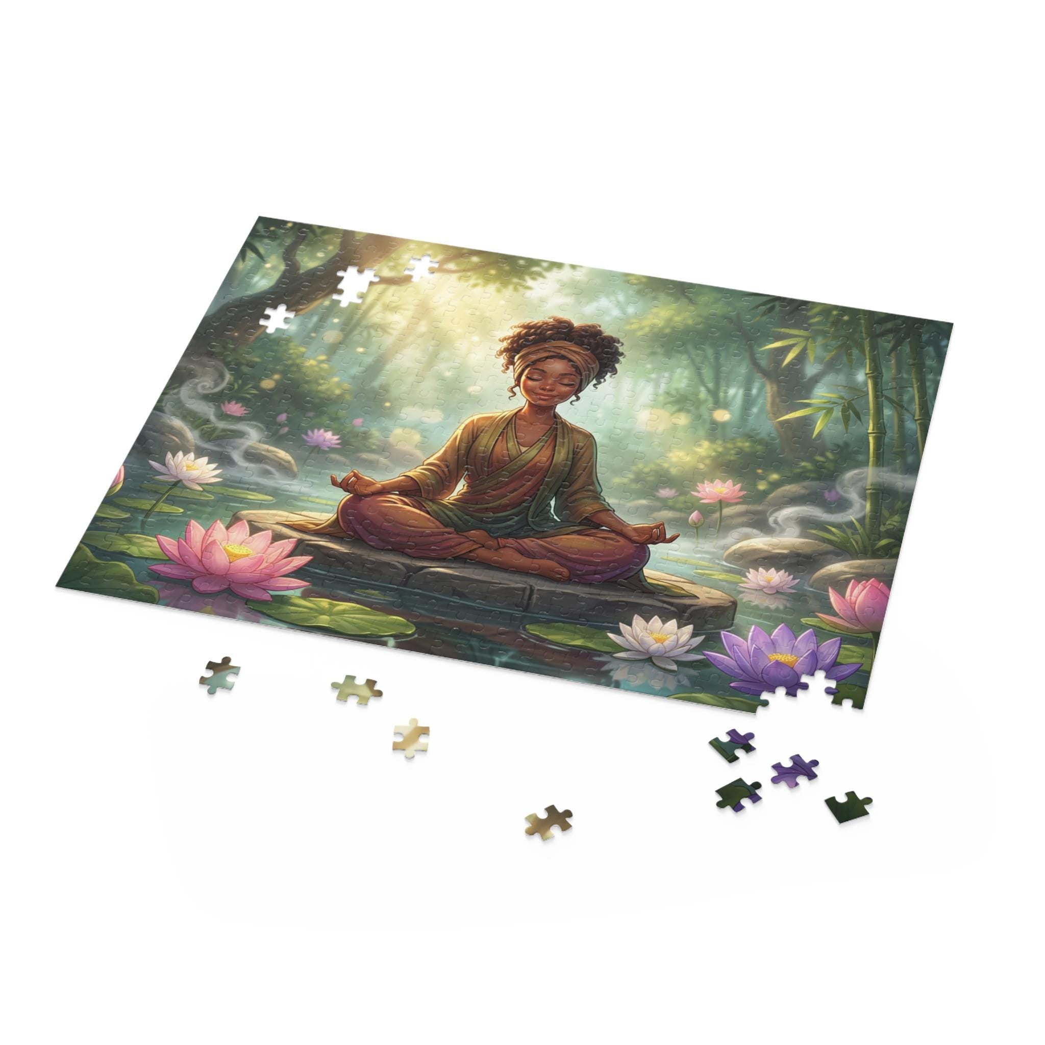 Meditating Woman Lotus Pond Puzzle