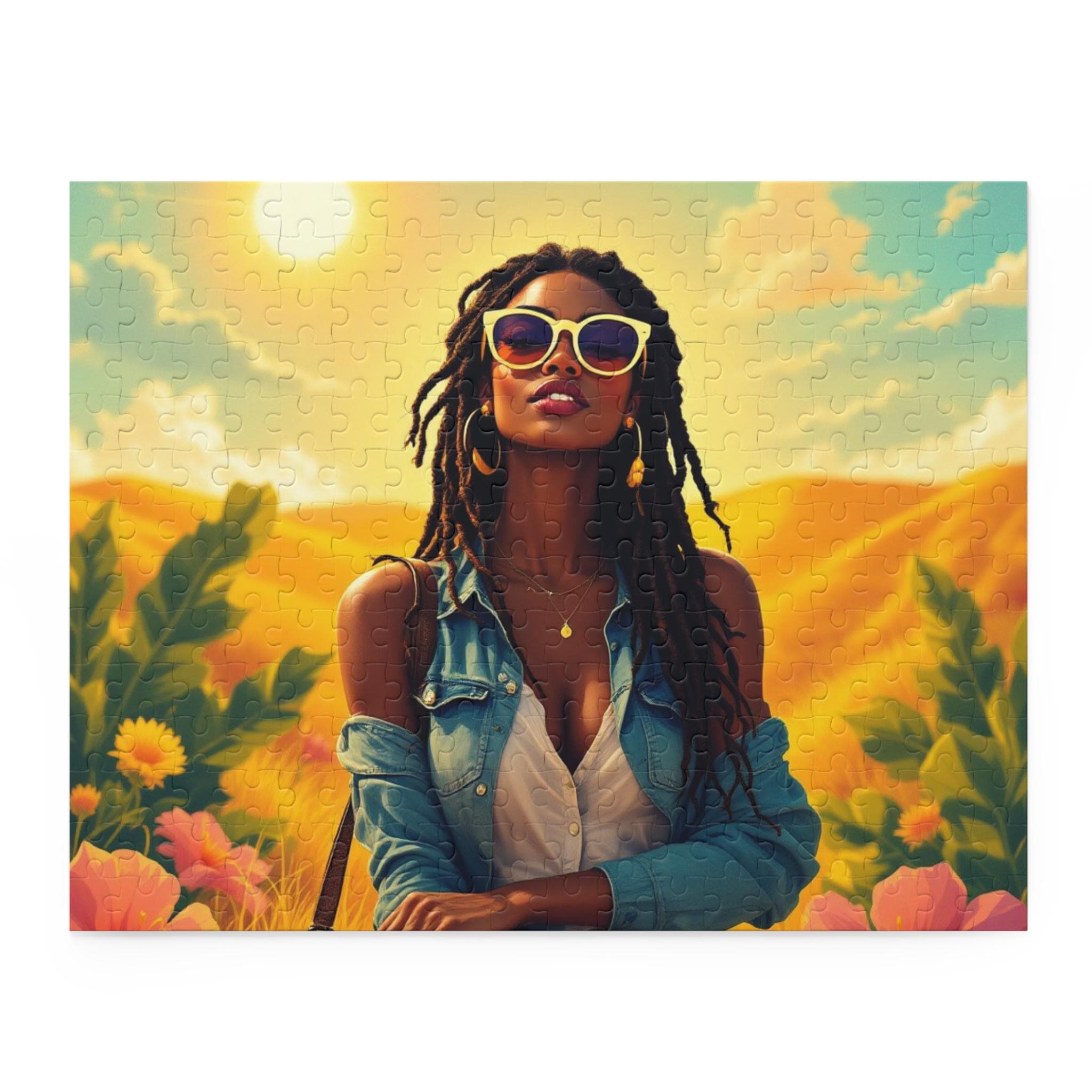 Sunflower Field Woman Puzzle | 120/252/500 Piece Jigsaw