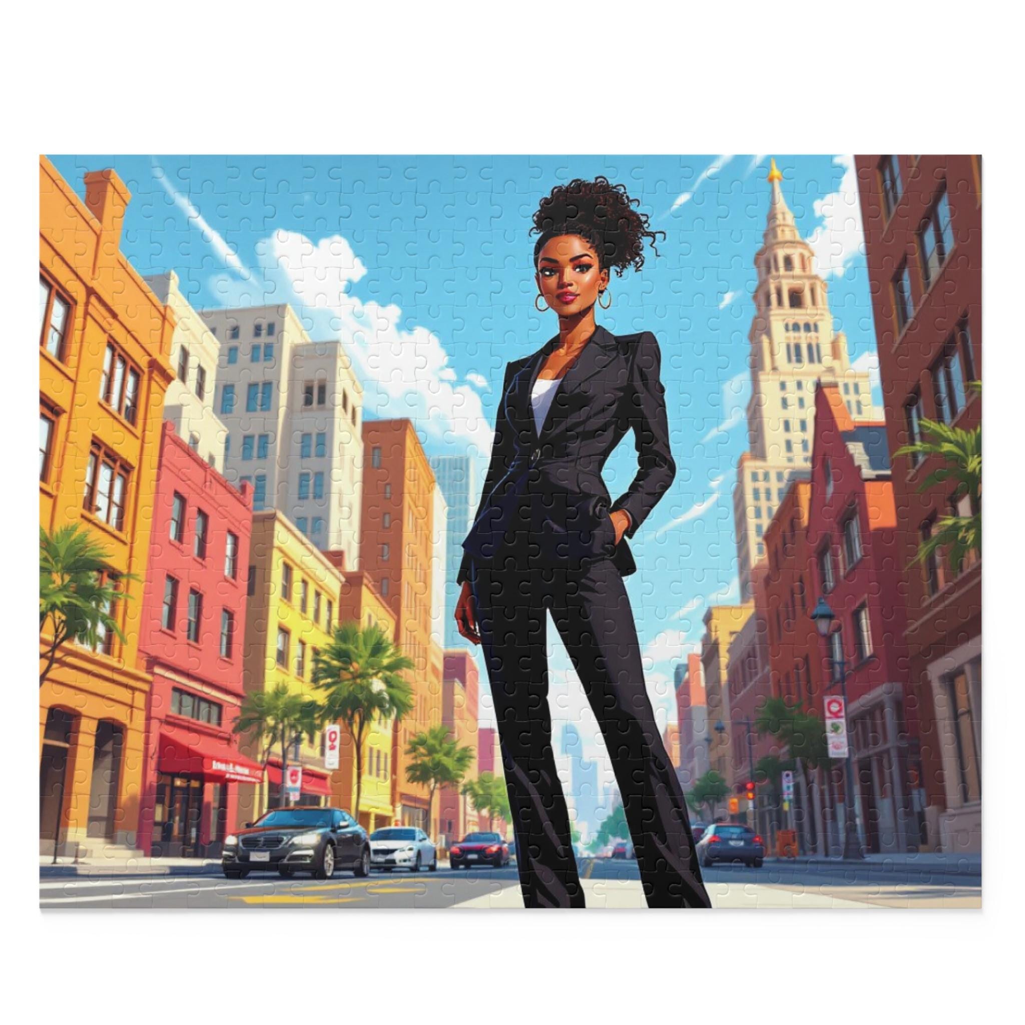 Confident Businesswoman City Street Puzzle