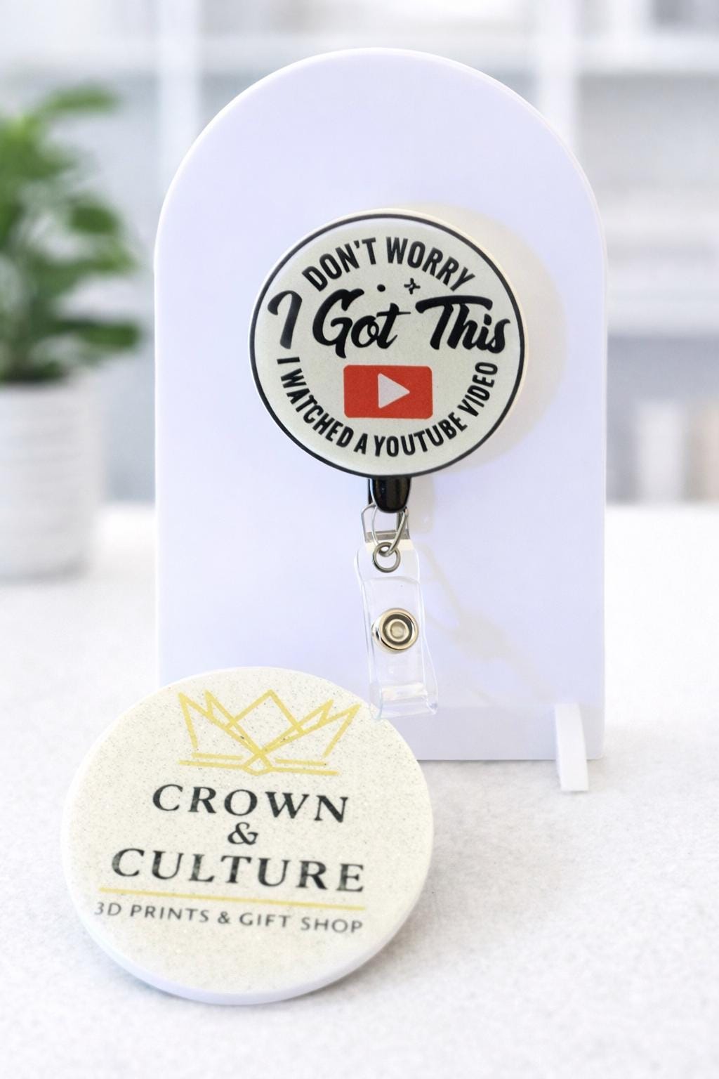 Funny Nurse Badge Reel, I Got This YouTube Video Badge Holder, RN CNA LPN Clip