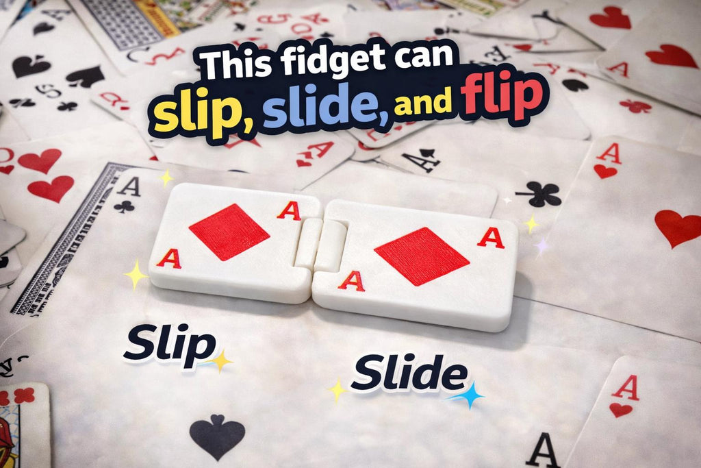Playing Card Fidget Toy, Flip Slide Clicker, Stress Relief Gadget, Anxiety Focus Tool