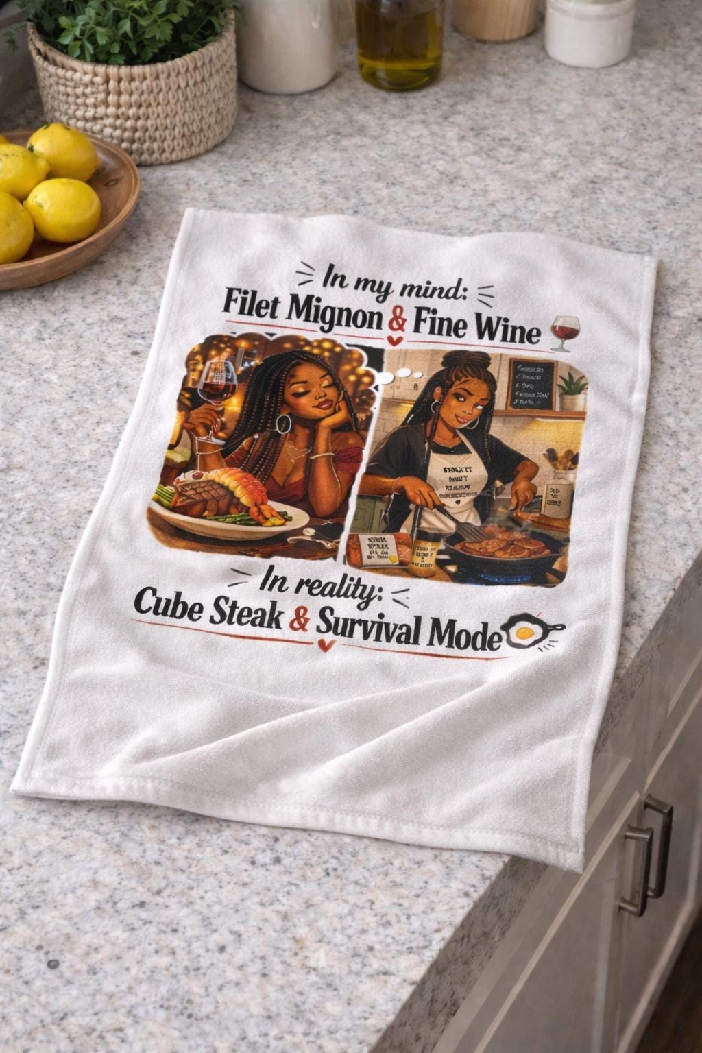 Funny Kitchen Towel, Black Woman Humor,Dish Towel, Sarcastic Cooking Gift, African American Home Decor Microfiber