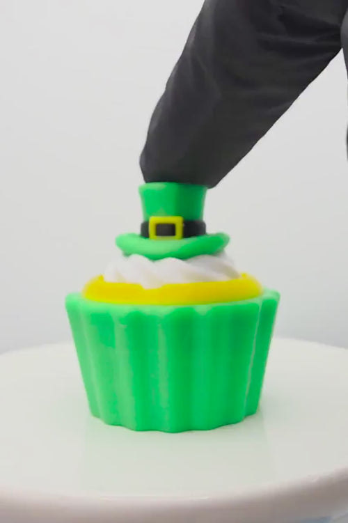 3D Printed St Patrick's Day Cupcake Fidget Toy: Sensory Stress Relief Desk Accessory